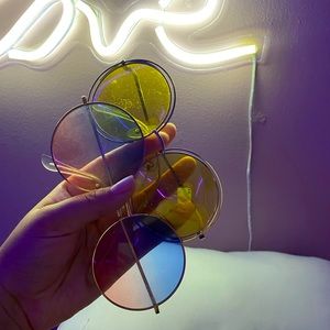 Oval Circle Framed Sunglasses